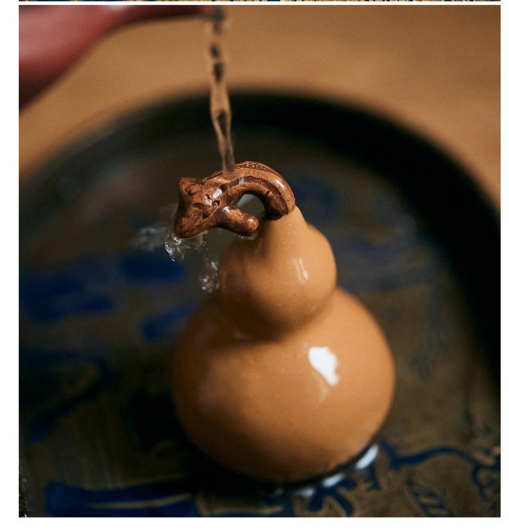 Gohobi Handmade Yixing clay ceramic Tea ornaments Tea pets Tea gift Chinese Gongfu tea Japanese Chado gourd persimmon pomegranate vintage